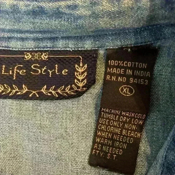 Vintage 90's Y2K Denim Vest Embroidered Safari Animals Size XL Made in India - Picture 6 of 10